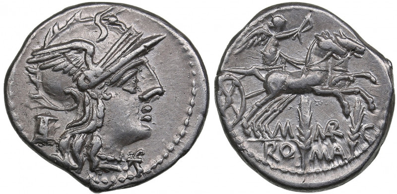Roman Republic AR Denarius - Marcia. M. Marcius Mn. F. (148 BC)
3.85g. 21mm. AU/...