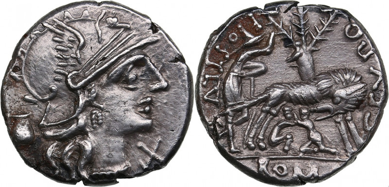 Roman Republic AR Denarius - Pompeia. Sex. Pompeius Fostulus (137 BC)
3.80g. 19m...