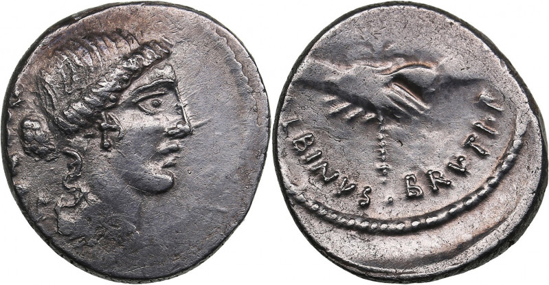 Roman Republic AR Denarius - Postumia. Postumius Albinus Bruti F. (48 BC)
3.76g....