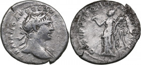Roman Empire AR Denar 103-111 AD - Traianus (98-117 AD)
2.68g. 20mm. VF/VF- IMP TRAIANO AVG GER DA[C P M TR P]/ COS V P P S P Q R OPTIMO PRINC. RIC 12...