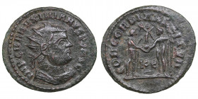 Roman Empire Radiate Æ follis - Maximianus Herculius (286-305 AD)
3.36g. 23mm. VF/VF IMP C M A MAXIMIANVS P F AVG, Bust of emperor righ/ CONCORDIA MIL...