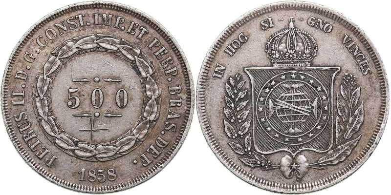 Brazil 500 reis 1858
6.39g. XF/XF