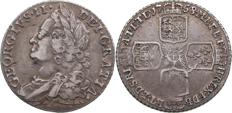 Great Britain Shilling 1758
6.01g. VF/XF KM-583.3