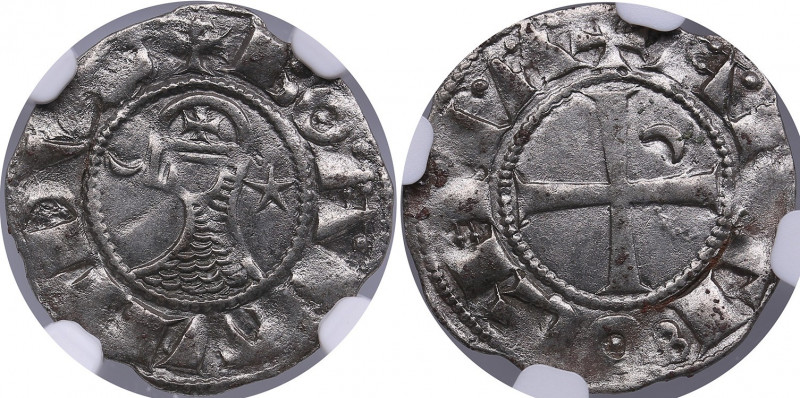France, Crusader Antioch Denar - Bohemond III (1163-1201) - NGC MS 61
Very attra...