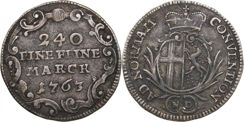 Germany 5 kreuzer 1763
2.00g. VF/VF KM-125.