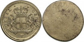 Italy, Genova, Late 18th century, Doppia Genova, Brass uniface coin weight
12.58g. AU