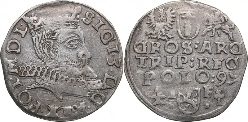 Poland, Wschowa 3 grosz 1597 - Sigismund III (1587–1632)
2.21g. XF-/VF Iger W.97...