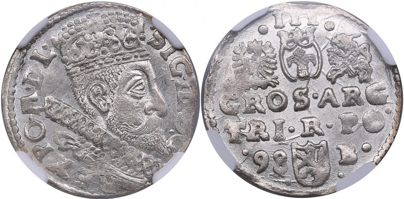 Poland, Bromberg 3 grosz 1598 B - Sigismund III (1587-1632) - NGC MS 64
Magnific...