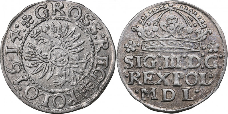 Poland, Krakow Grosz 1614 - Sigismund III (1587-1632)
1.42g. VF/XF Mint luster.