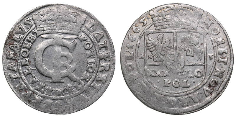 Poland Tymf 1665 - John II Casimir Vasa (1649–1668)
6.60g. VF/VF