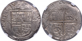 Spain, Sevilla 4 reales ND (1556-1598) - NGC AU 58
Magnificent luminous specimen with elegant light yellowish color toning. Only one coin in higher gr...