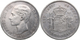 Spain 5 pesetas 1878
24.72g. VF/XF-