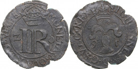 Sweden 1/2 öre 1591 - Johan III (1568-1592)
2.18g. VF-/VF SM 68.