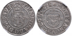 Sweden 1 öre 1634 - Kristina (1632-1654) - NGC XF 40
Billon. Very attractive lustrous specimen. Only one specimen have been certified finer by NGC. SM...