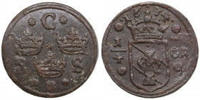 Sweden 1/4 öre 1634 - Kristina (1632-1654)
11.90g. VF/AU