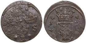 Sweden 1/4 öre 1634 - Kristina (1632-1654)
9.98g. F/XF