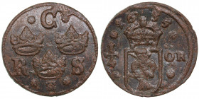 Sweden 1/4 öre 1635 - Kristina (1632-1654)
10.96g. AU/AU