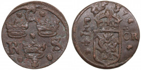 Sweden 1/4 öre 1637 - Kristina (1632-1654)
11.22g. VF/VF