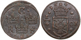 Sweden 1/4 öre 1641 - Kristina (1632-1654)
11.08g. XF/AU