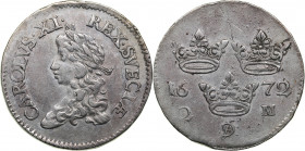 Sweden 2 mark 1672 - Karl XI (1660-1697)
10.32g. XF/XF+ SM 124c.
