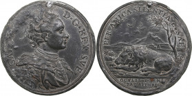 Sweden medal On the Battle of Poltava (27 June 1709) and the Flight of Karl XII to the Ottoman Empire, 1709
27.87g. 44mm. F/F CAROLVS XII D G REX SVE/...