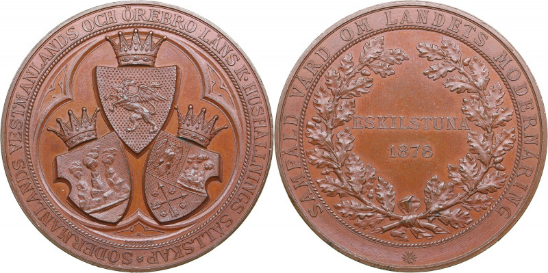 Sweden medal 1878
55.35g. 51mm. UNC/AU SAMFÄLD VARD OM LANDETS MODERNÄRING. ESKI...