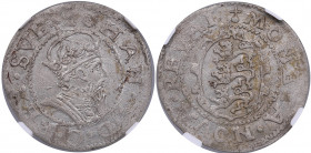 Reval, Sweden Ferding (1561-1568) - Johann III (1568-1592) - NGC MS 61
TOP POP. The highest graded piece at NGC. Only example awarded this grade by NG...