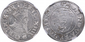 Reval, Sweden Ferding 1567 - Erik XIV (1560-1568) - NGC MS 62
TOP POP. The highest graded piece at NGC. Only example awarded this grade by NGC. Mint l...