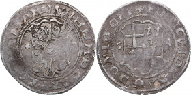 Riga 1/2 mark 1554 - Wilhelm Markgraf von Brandenburg & Heinrich von Galen (1551-1556)
4.43g. XF-/XF- Haljak 427a.