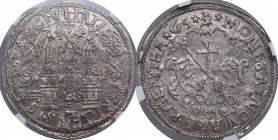 Riga Free City 1/2 mark 1565 - NGC MS 63
TOP POP. The highest graded piece at NGC. Only two examples awarded this grade by NGC. Magnificent luminous s...