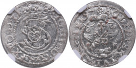 Riga, Poland solidus 1597 - Sigismund III (1587-1632) - NGC MS 64
An extraordinarily lustrous specimen. Only two specimens have been certified finer b...