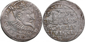 Riga, Poland 3 grosz 1598 - Sigismund III (1587-1632)
2.17g. VF+/VF