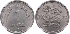 Estonia 1 mark 1922 - NGC MS 63
Mint luster. KM-1.
