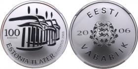 Estonia 100 krooni 2006 - National Opera - NGC PF 70
TOP POP. The highest graded piece at NGC. Only three examples awarded this grade by NGC.
