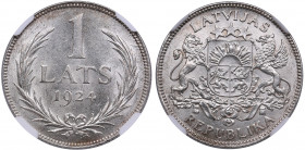 Latvia 1 lats 1924 - NGC MS 62
Mint luster. KM-7.