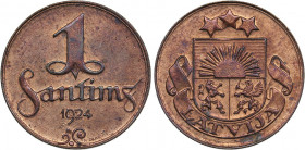 Latvia 1 santims 1924
1.81g. UNC/UNC KM-1.