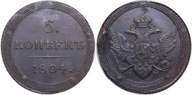 Russia 5 kopecks 1804 KM - NGC UNC DETAILS
Cleaned, but still very attractive brown color specimen. Bitkin 415.