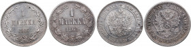 Russia, Finland 1 markka 1865, 1907 (2)
VF-AU. Sold as is, no return.