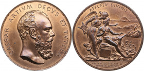 Russia Bronze medal for the Finnish Art Association's 50th Anniversary 1896
55.97g. 47mm. UNC/UNC Mint luster. AESAR ARTIVM DECVS ET TVTELA - DIVINO A...