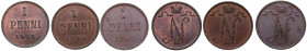 Russia, Finland 1 penni 1898, 1899, 1901 (3)
UNC Mint luster.