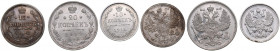 Russia 20 kopecks 1913, 15 kopecks 1908 & 10 kopecks 1915 (3)
XF-UNC