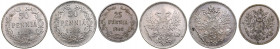 Russia, Finland 50 pennia 1916, 1917 & 25 pennia 1908 (3)
XF-UNC.