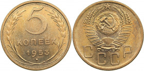 Russia, USSR 5 kopecks 1953
4.99g. AU/UNC Mint luster. Fedorin 95.
