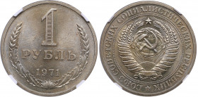 Russia, USSR 1 rouble 1971 - NGC MS 65
Only two specimens have been certified finer by NGC.