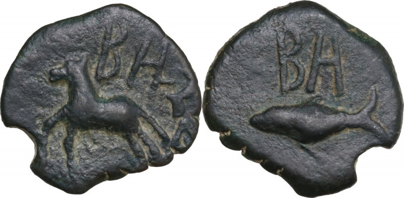 Hispania. Balsa (Tavira, Portugal). AE Quadrans, c. 50 BC. Obv. Horse galloping ...