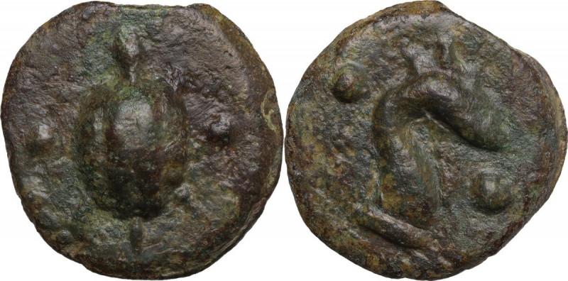 Greek Italy. Central Italy, uncertain. AE Cast Sextans, 3rd century BC. Obv. Tor...