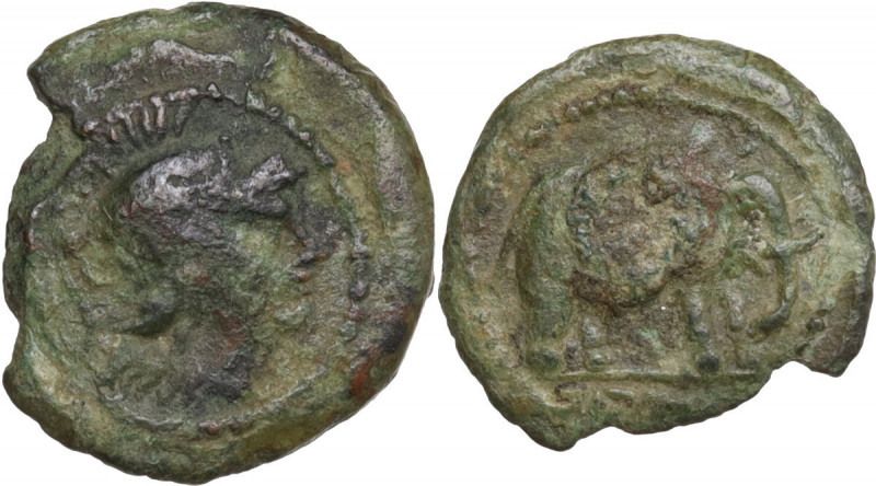 Greek Italy. Central and Southern Campania, Capua. AE Semuncia, c. 216-211 BC. O...