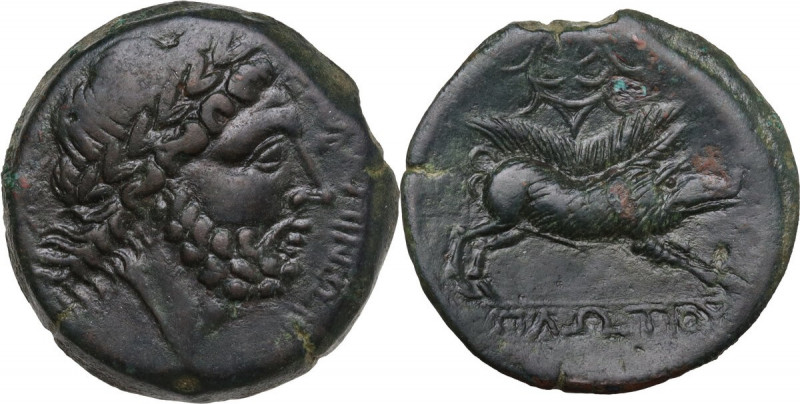 Greek Italy. Northern Apulia, Salapia. AE 21.5 mm, c. 225-210 BC. Obv. ΣΑΛΑΠΙΝΩΝ...