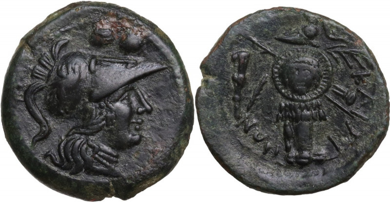 Greek Italy. Southern Apulia, Caelia. AE Sextans, c. 220-150 BC. Obv. Head of At...