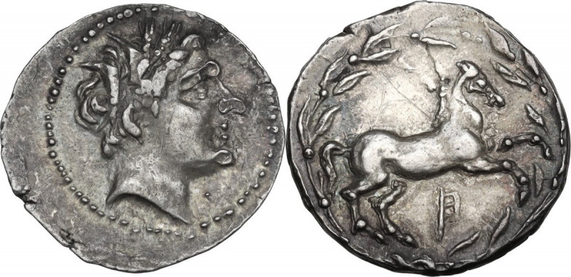 Sicily. Akragas. AR Half Shekel-Drachm. Siculo Punic Issue, c. 213-210 BC. Obv. ...